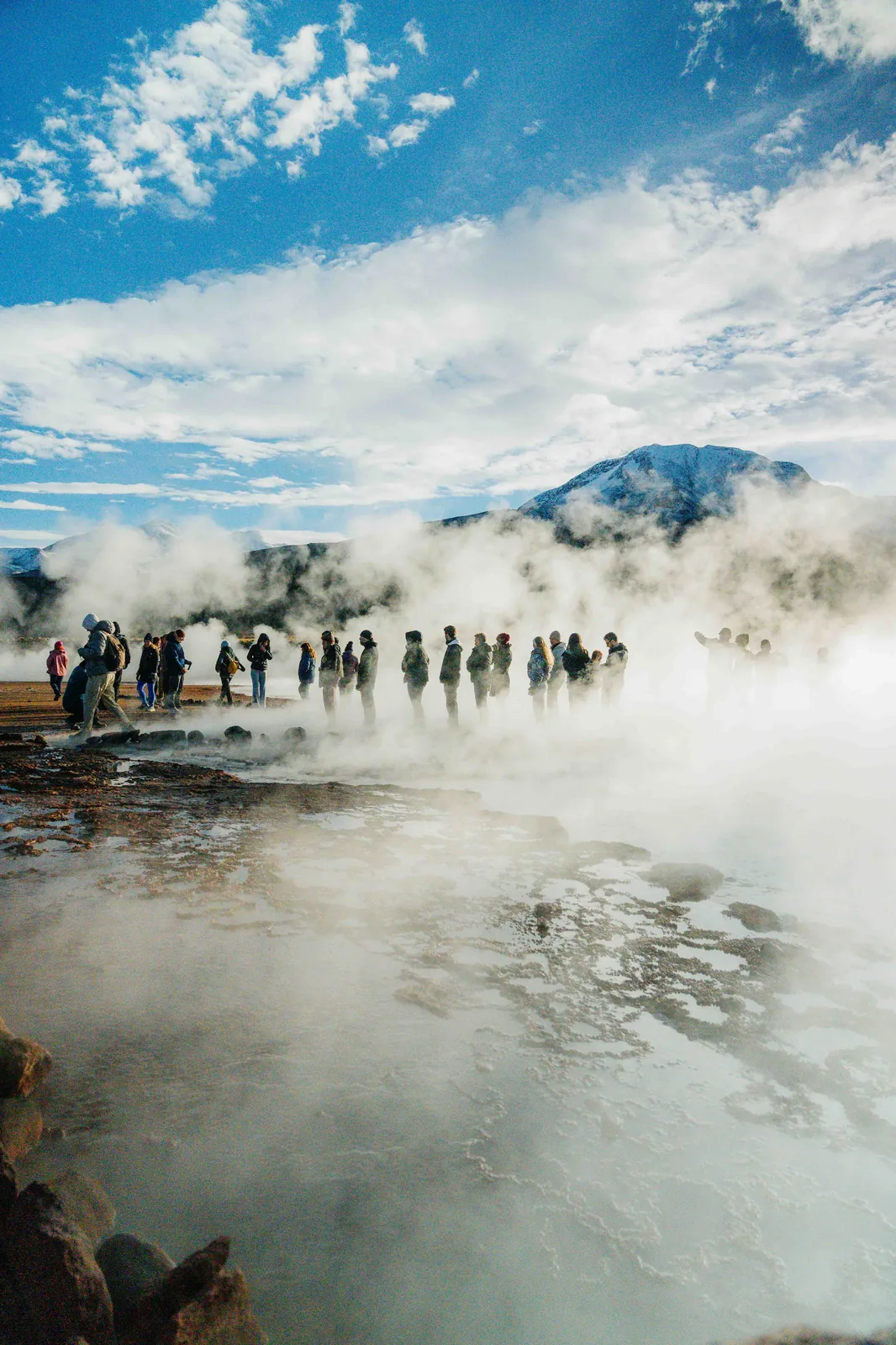 Gêiseres do Tatio ao amanhecer, entre os mais altos do mundo