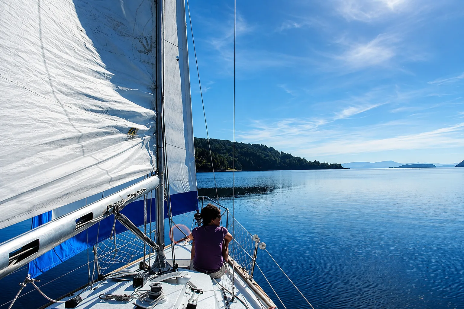 Navegação de veleiro no Lago Nahuel Huapi