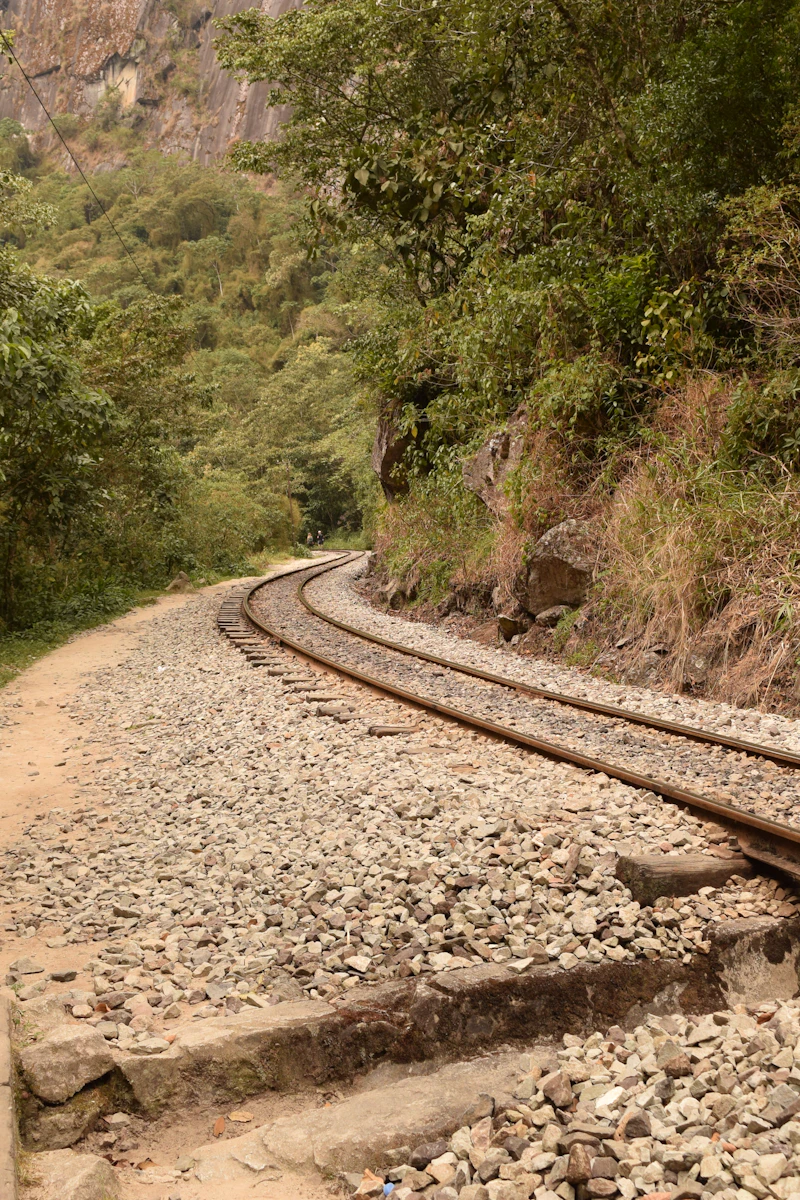 Trem Expedition da PeruRail chegando a Aguas Calientes